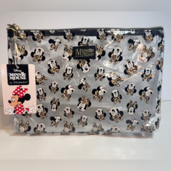 Disney 2 Leopard Print Minnie Mouse Cosmetic Bags - Picture 1 of 6